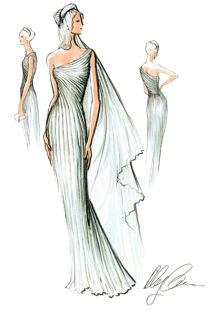 Oleg Cassini Grecian-inspired gown