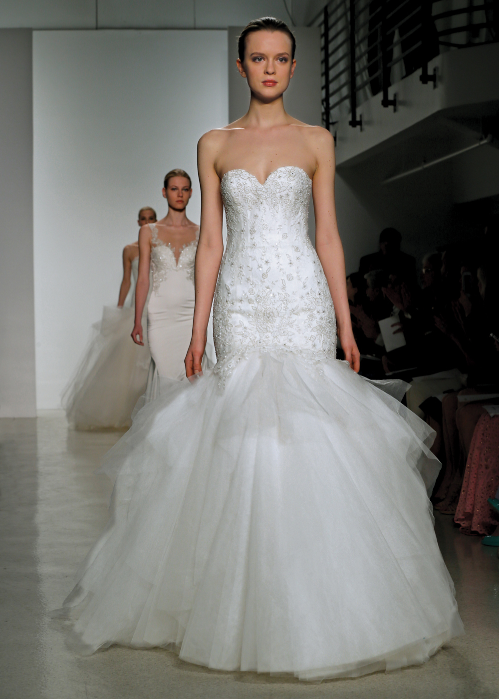 Kenneth Pool Glamorous Strapless Fit-to-Flare Wedding Gown