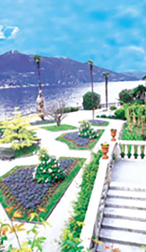 Grand Hotel Villa Serbolini; Gardens, the Alps, and Palm Trees