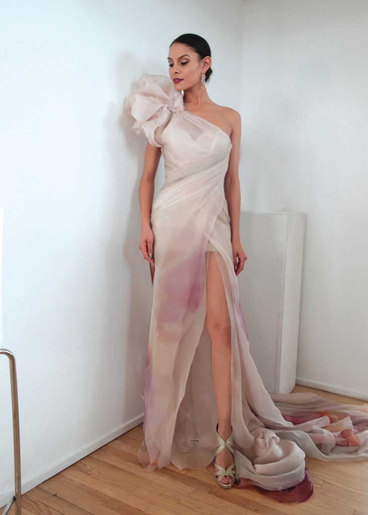 Ines di Santo Bridal Wedding Gown Asymmetrical Sleeveless Sheath
